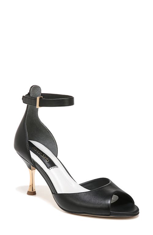 Franco Sarto Rosie Ankle Strap Peep Toe Sandal in Black