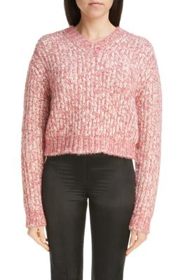 Acne Studios Krismus Chunky Wool Blend Rib Sweater in Off White/Multi