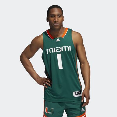 adidas Hurricanes NCAA Swingman Jersey Dark Green XL Mens