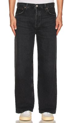 AGOLDE Low Slung Baggy Jean in Black