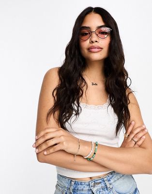 AJ Morgan angular sunglasses in black and pink lens-Multi