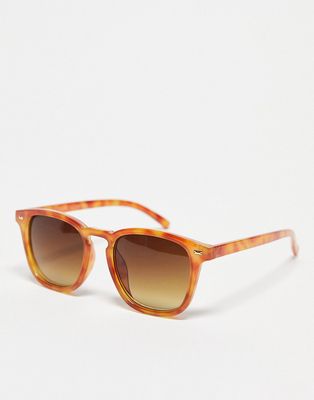AJ Morgan census taker square sunglasses in tort-Brown