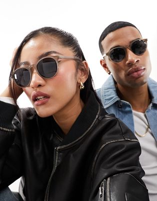 AJ Morgan grad school round sunglasses in gray