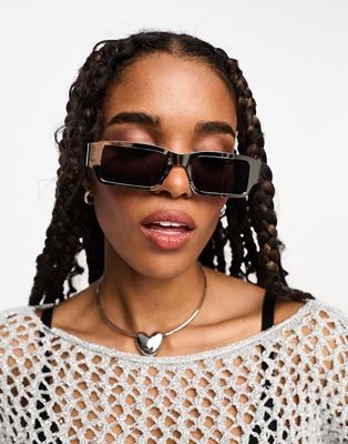 AJ Morgan mid frame square sunglasses in silver