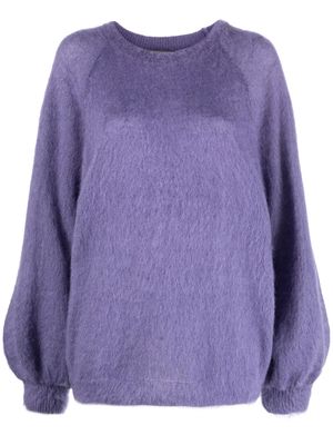 Alberta Ferretti brushed long-sleeved jumper - Purple
