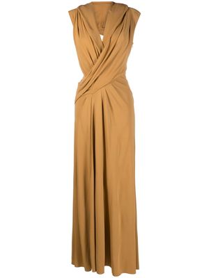 Alberta Ferretti draped maxi dress - Neutrals