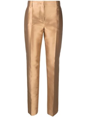 Alberta Ferretti Mikado mid-rise tailored trousers - Neutrals