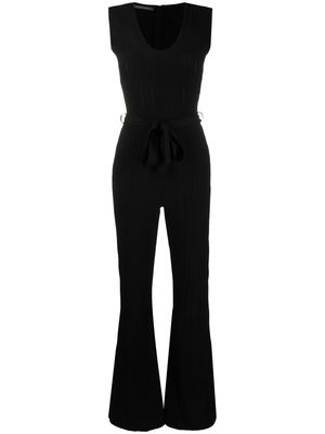 ALBERTA FERRETTI ribbed-knit flared jumpsuit - Black