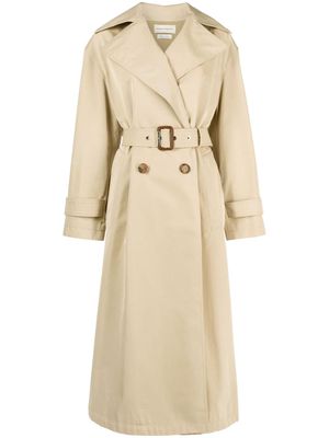 Alexander McQueen cocoon-sleeved belted trench coat - Neutrals