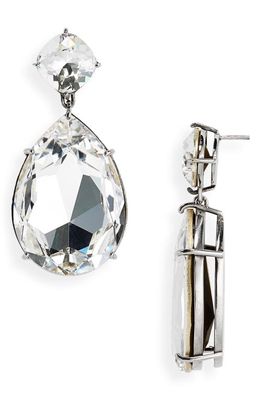 Alexander McQueen Faceted Teardrop Crystal Earrings in 1355 0446 Crystal