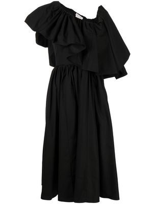 Alexander McQueen frill-overlay midi dress - Black