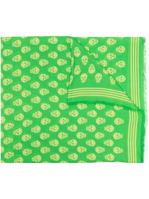 Alexander McQueen skull embroidered scarf - Green