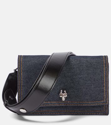 Alexander McQueen Skull Small denim shoulder bag