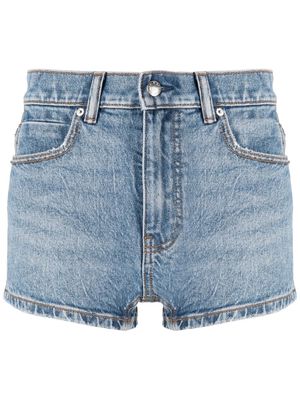 Alexander Wang high waist denim shorts - Blue