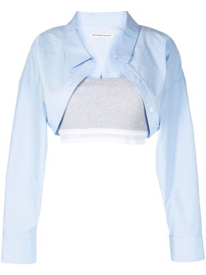 Alexander Wang layered cropped shirt - Blue