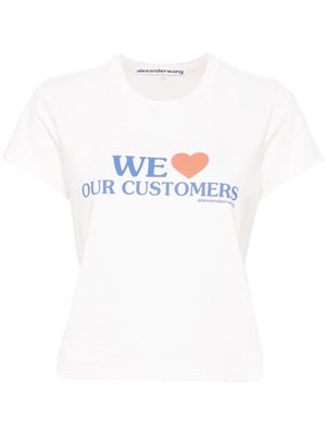 Alexander Wang slogan-print cropped T-shirt - Pink