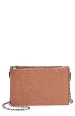 AllSaints Fetch Crossbody Wallet in Terracotta Pink