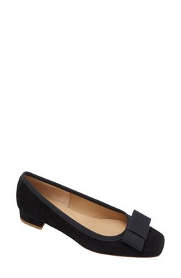 ANN MASHBURN Bridgette Bow Flat in Black Suede