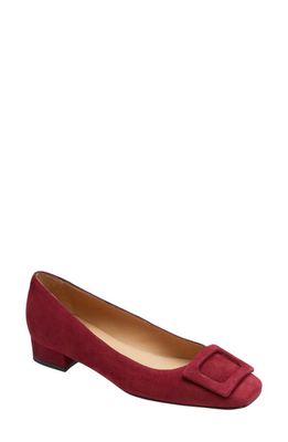 ANN MASHBURN Buckle Flat in Burgundy Suede