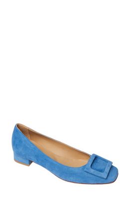 ANN MASHBURN Buckle Flat in Denim Suede