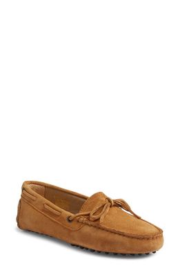 ANN MASHBURN Moc Toe Driving Shoe in Camel Suede