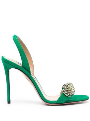 Aquazzura 110mm crystal-ball sandals - Green