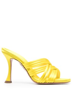 Aquazzura Oahu cross-strap mules - Yellow