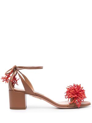 Aquazzura Panarea 55mm bead sandals - Brown
