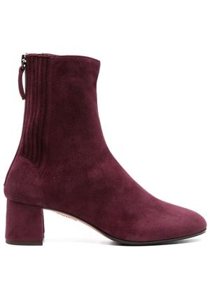 Aquazzura Saint Honore 50mm suede boots - Purple