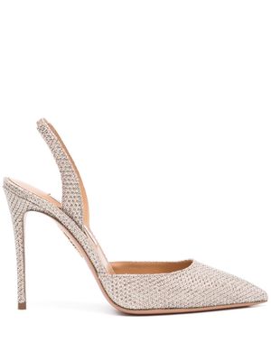 Aquazzura So Nude 105mm glittery pumps - Gold