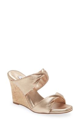 Aquazzura Twist Wedge Slide Sandal in Light Copper