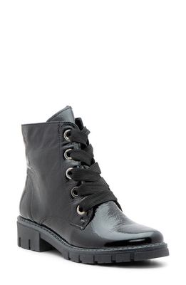 ara Debbie Lace-Up Bootie in Black Leather