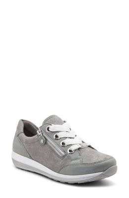 ara Ollie Lace-Up Sneaker in Oyster Leather