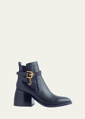 Averi Leather Buckle Ankle Boots