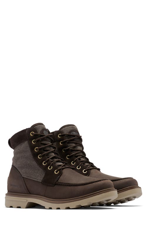 SOREL Carson Moc Waterproof Boot in Blackened Brown/Khaki