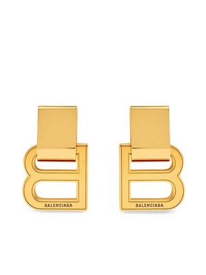 Balenciaga Hourglass logo charm earrings - Gold
