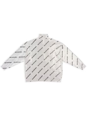 Balenciaga logo-print rhinestone jumper - Grey