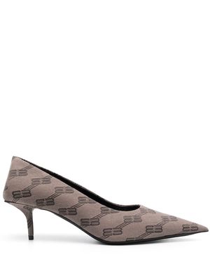 Balenciaga Square Knife BB-monogram 60mm pump - Brown