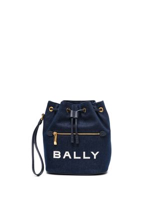 Bally Bar denim bucket bag - Blue