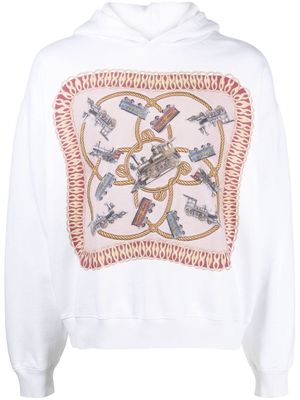 Bally graphic-print organic cotton hoodie - White