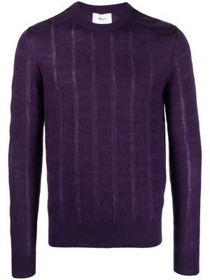 Bally monogram-jacquard crew-neck jumper - Purple