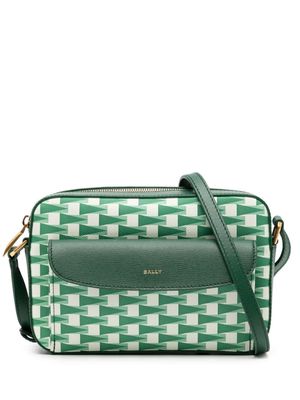 Bally Pennant-pattern panelled crossbody bag - Green