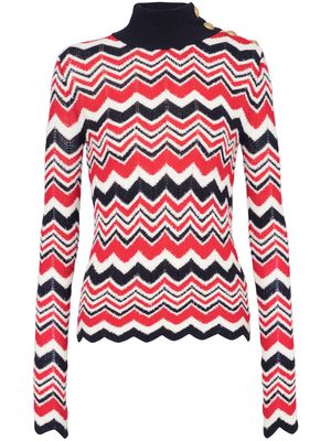 Balmain chevron-knit roll-neck jumper - Sju