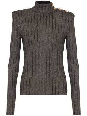 Balmain long-sleeve knitted jumper - Grey