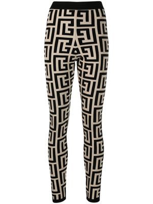 Balmain monogram knitted leggings - Black