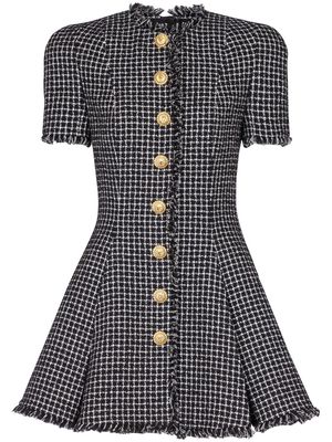 Balmain tweed flared minidress - Black