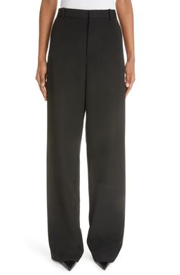 Balmain Wool Wide Leg Pants in Black