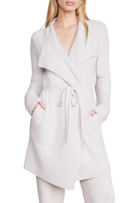 barefoot dreams CozyChic Lite Tie Waist Cardigan in Silver