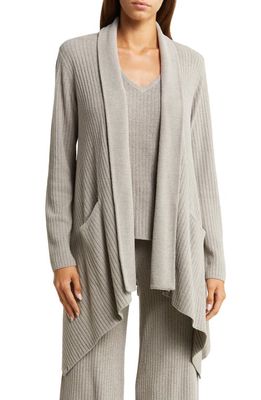 barefoot dreams Draped Shawl Collar Cardigan in Pewter