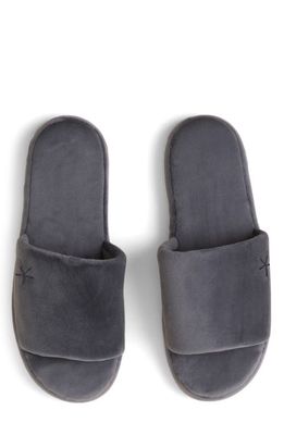 barefoot dreams LuxeChic Slide Slipper in Carbon